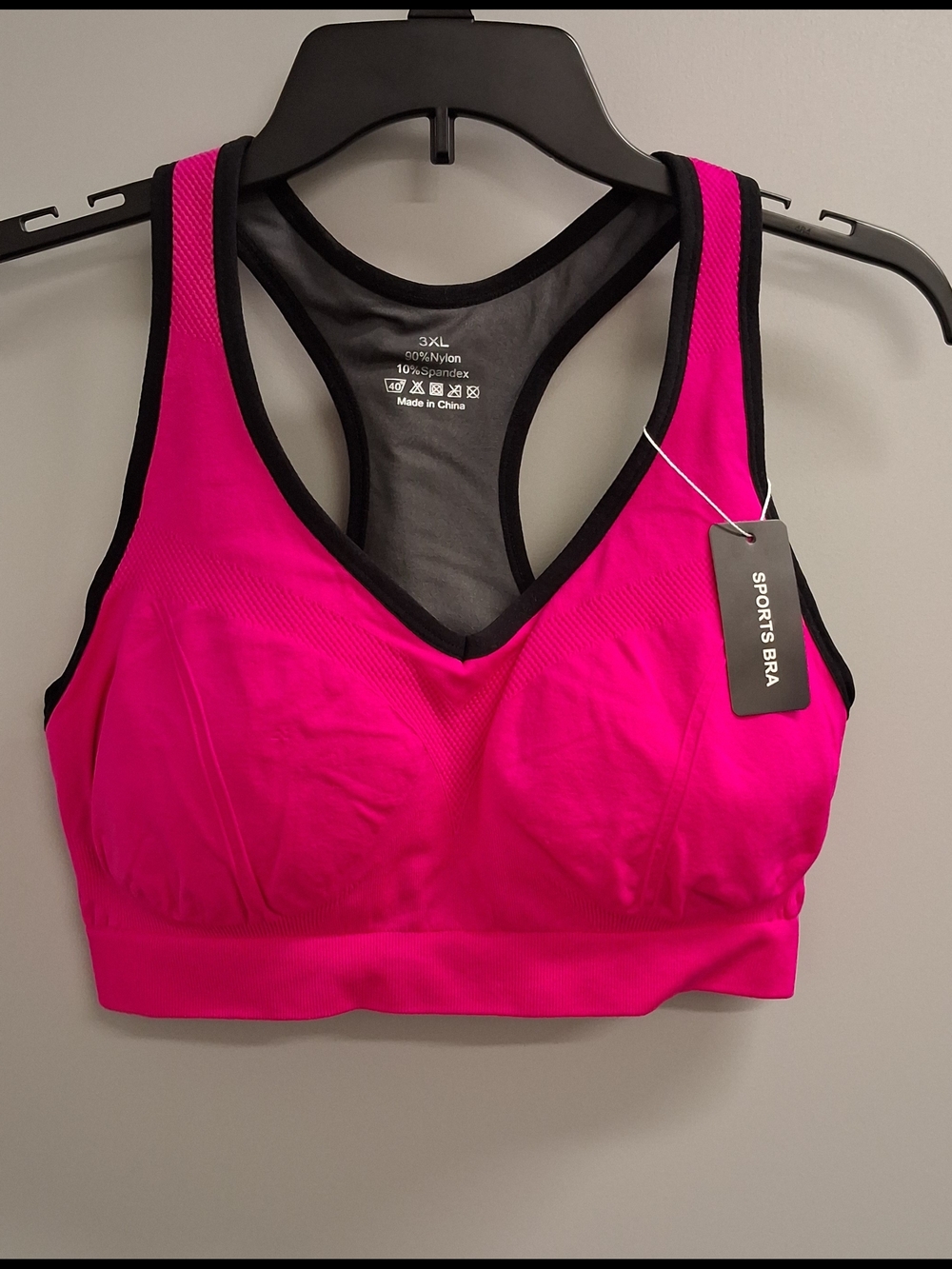 Racerback Hot Pink Sports Bra 3XL, NWT